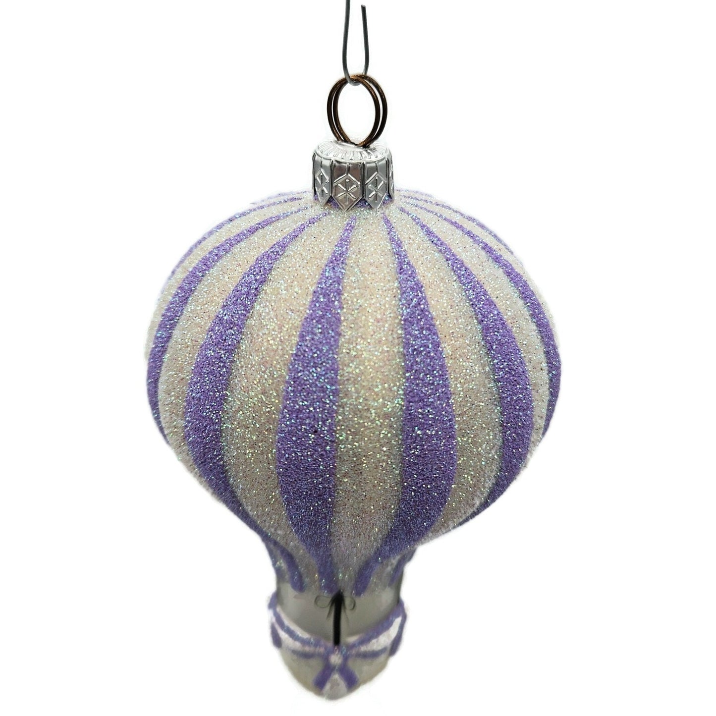 Patricia Breen Petite Balon Wisteria Purple Stripe Spring Christmas Ornament