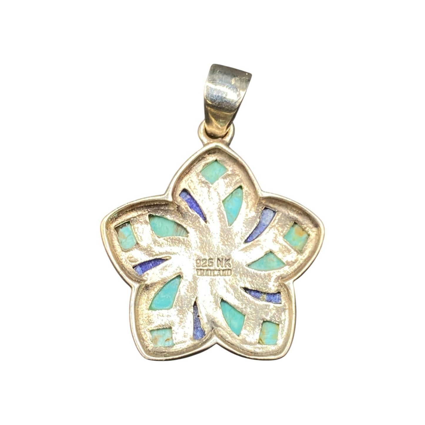 Turquoise Lapiz Lazuli Star Pendant Sterling Silver Blue Semi Precious Stone NK