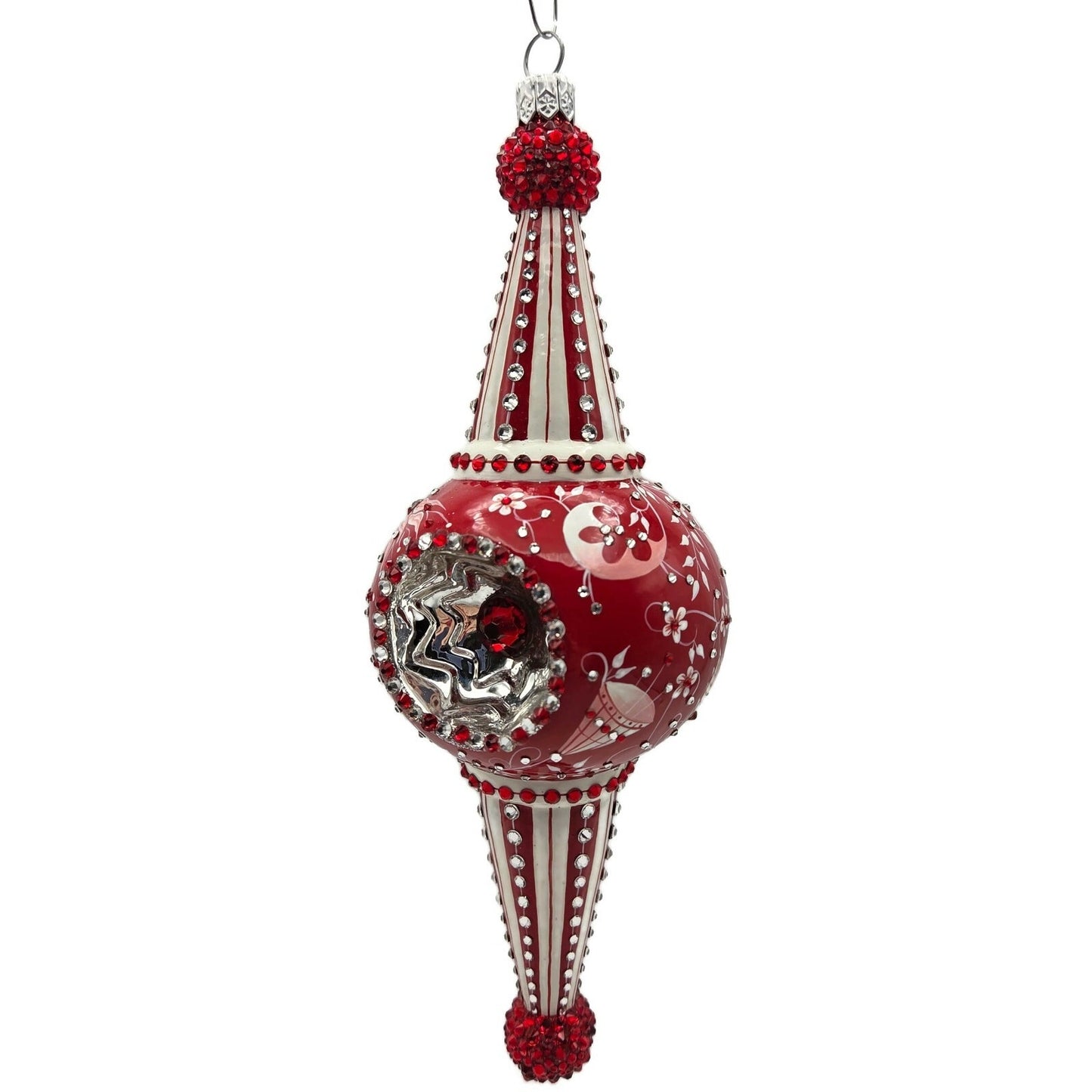 Patricia Breen Looking Glass Chinoiserie Red Reflector Christmas Tree Ornament