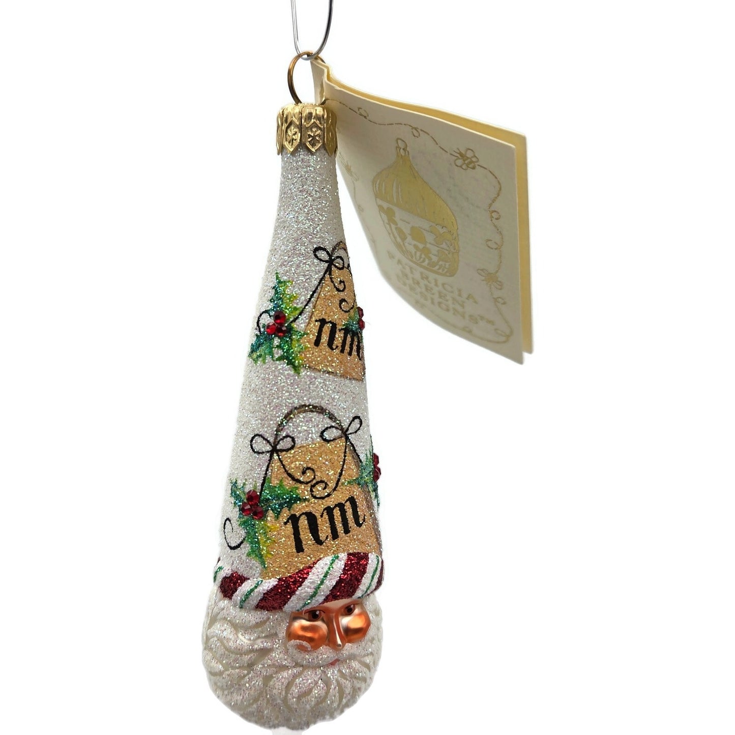 Patricia Breen Winter Sage NM Shopping Bags Santa Holly Christmas Tree Ornament