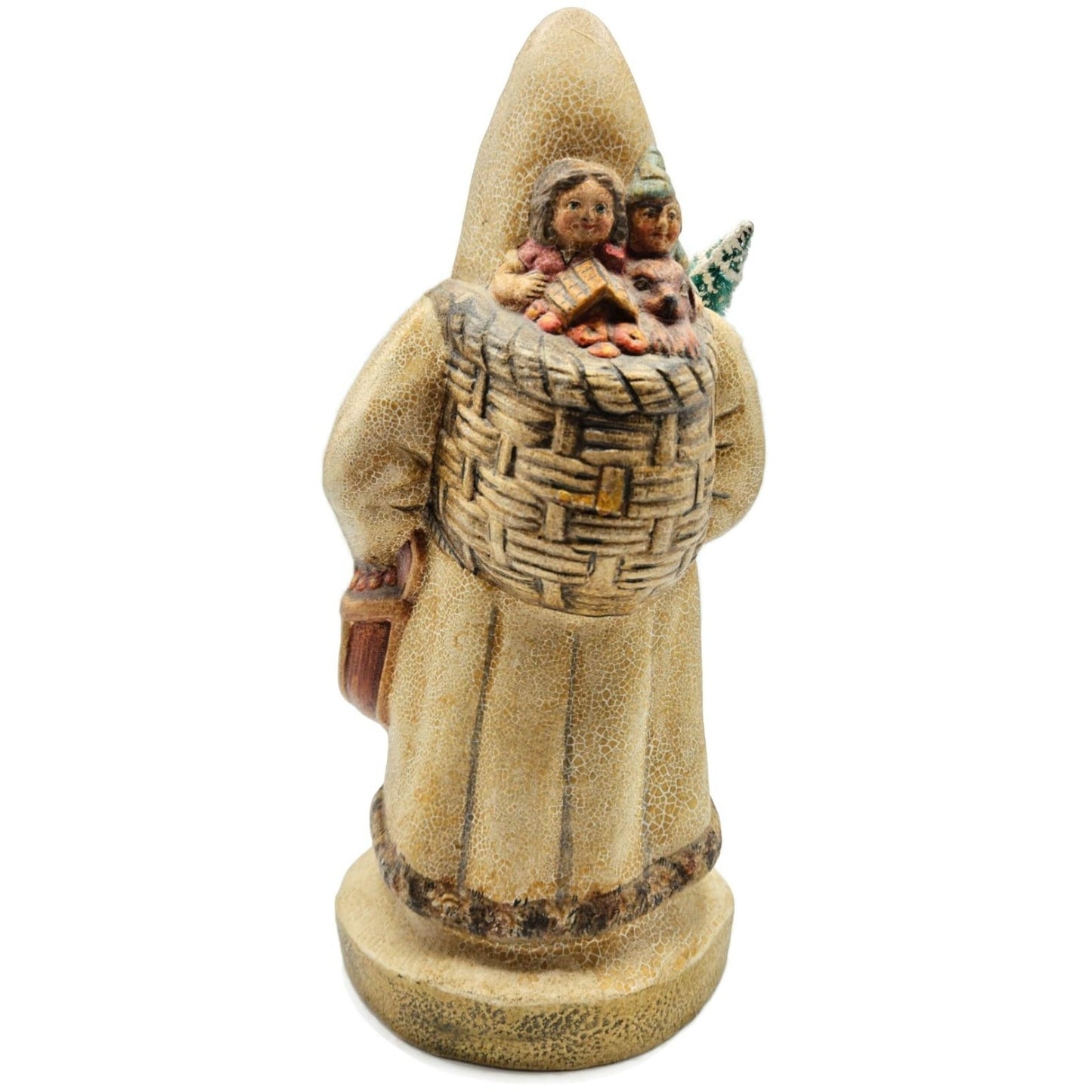Vaillancourt Father Christmas Ice Cream Mould in White Folk Art Chalkware Figure