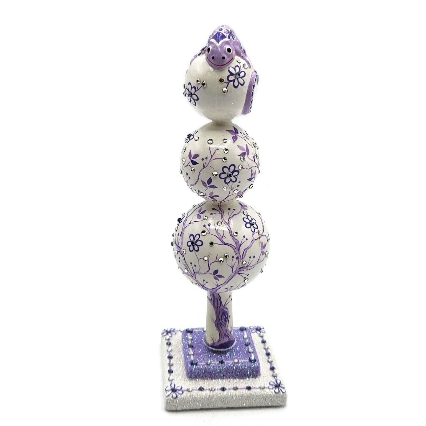 Patricia Breen Miniature Chameleon Finial Chinoiserie Lavender Tree Topper