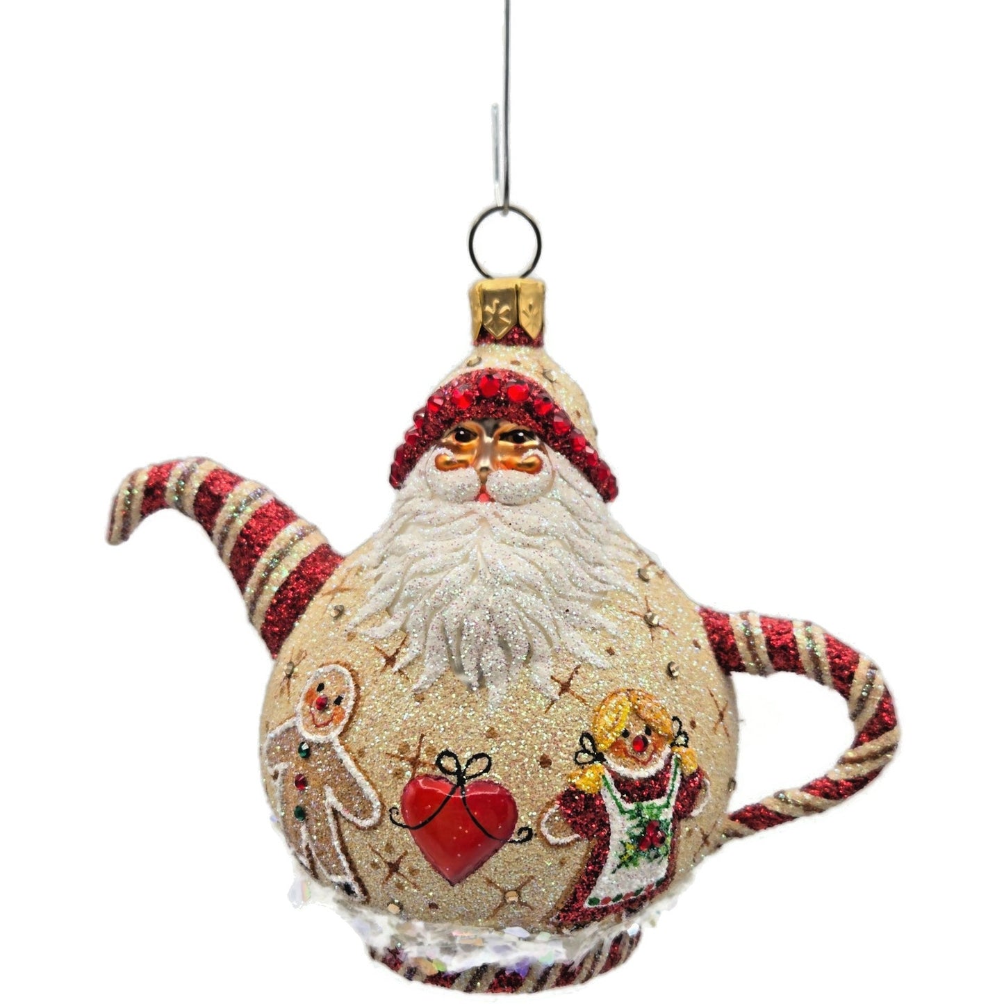Patricia Breen And Cream Too Gingerbread Santa Snowflakes Christmas Ornament