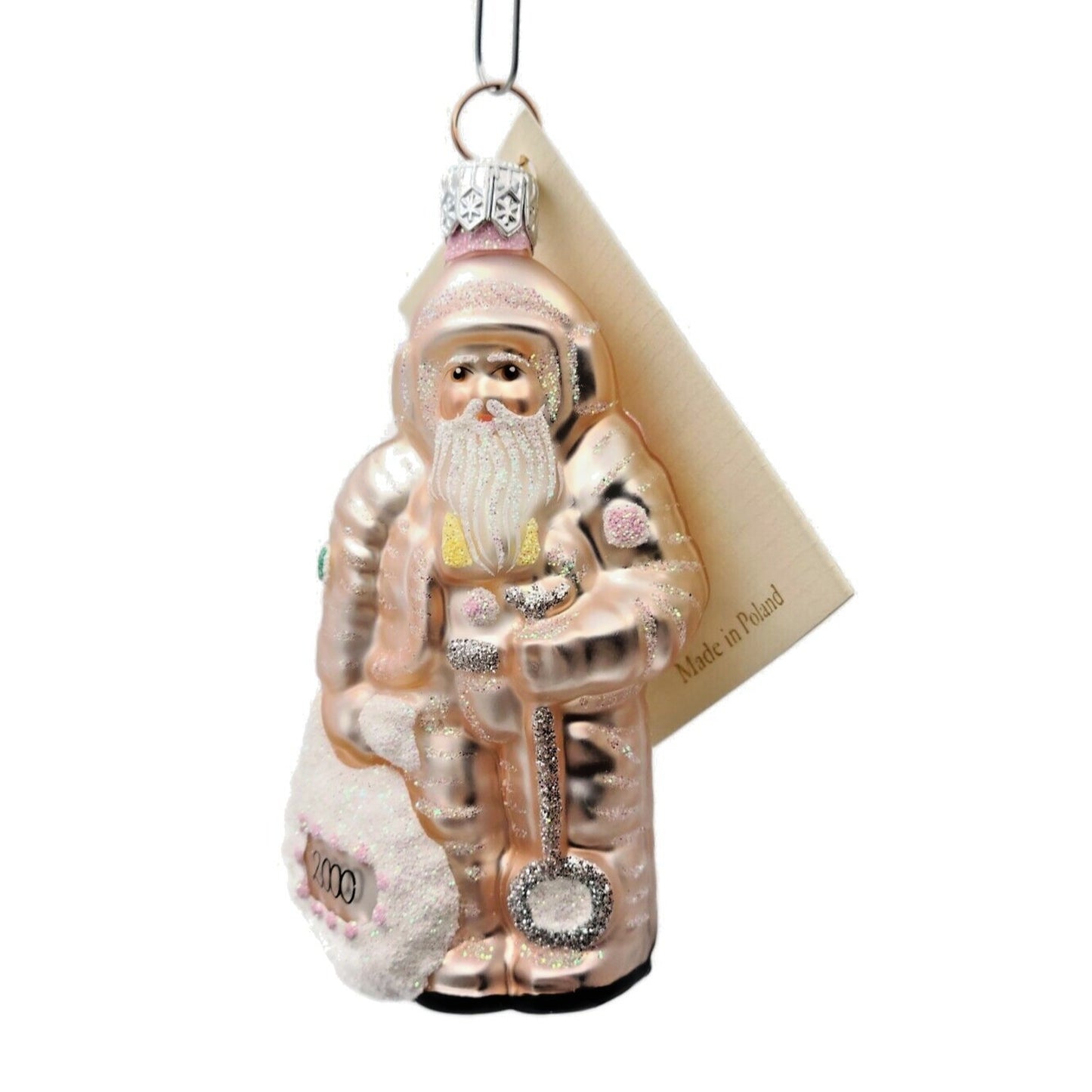 Patricia Breen Miniature Millennium Santa Claus Pink Christmas Tree Ornament