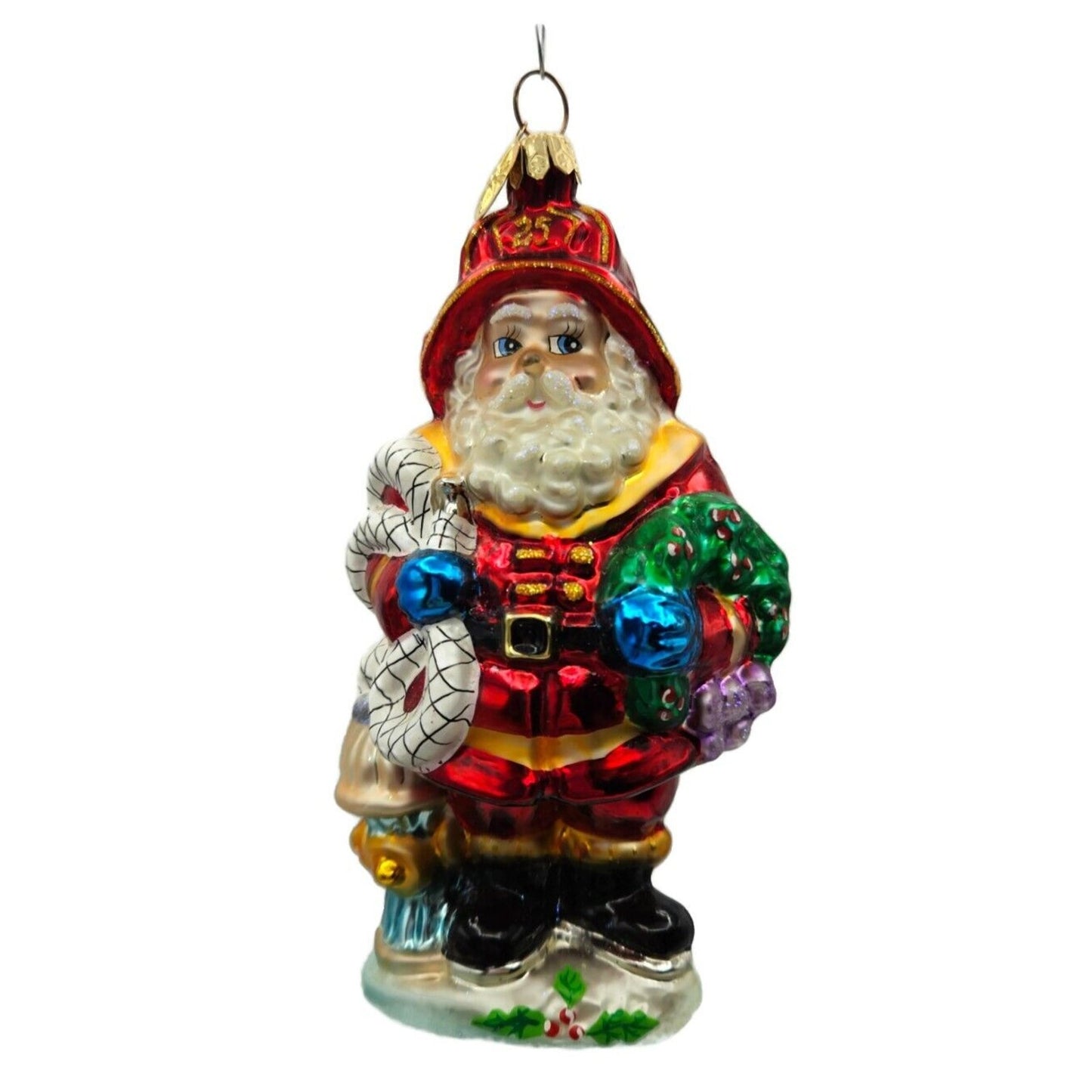 Christopher Radko Red Hot Fireman Santa Claus Christmas Tree Ornament 01-0768-0