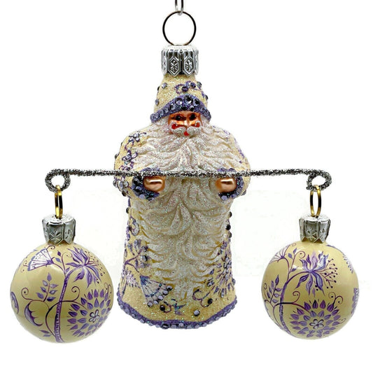 Patricia Breen Balance Chinoiserie Violet Santa Claus Spring Christmas Ornament