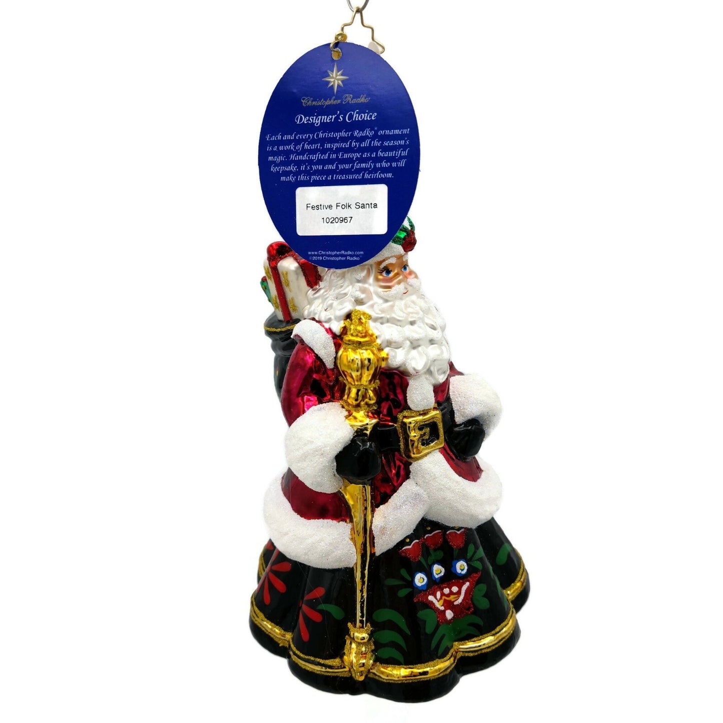 Christopher Radko Festive Folk Santa Claus Christmas Holiday Ornament 1020967