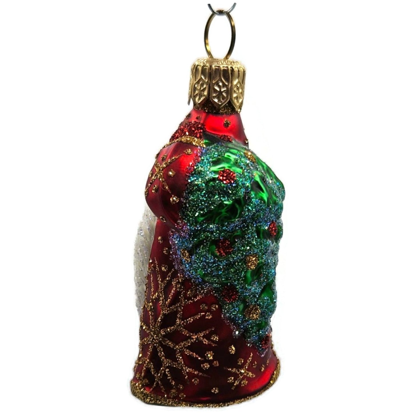 Patricia Breen Super Miniature Santa for Jason Red Snow Christmas Tree Ornament