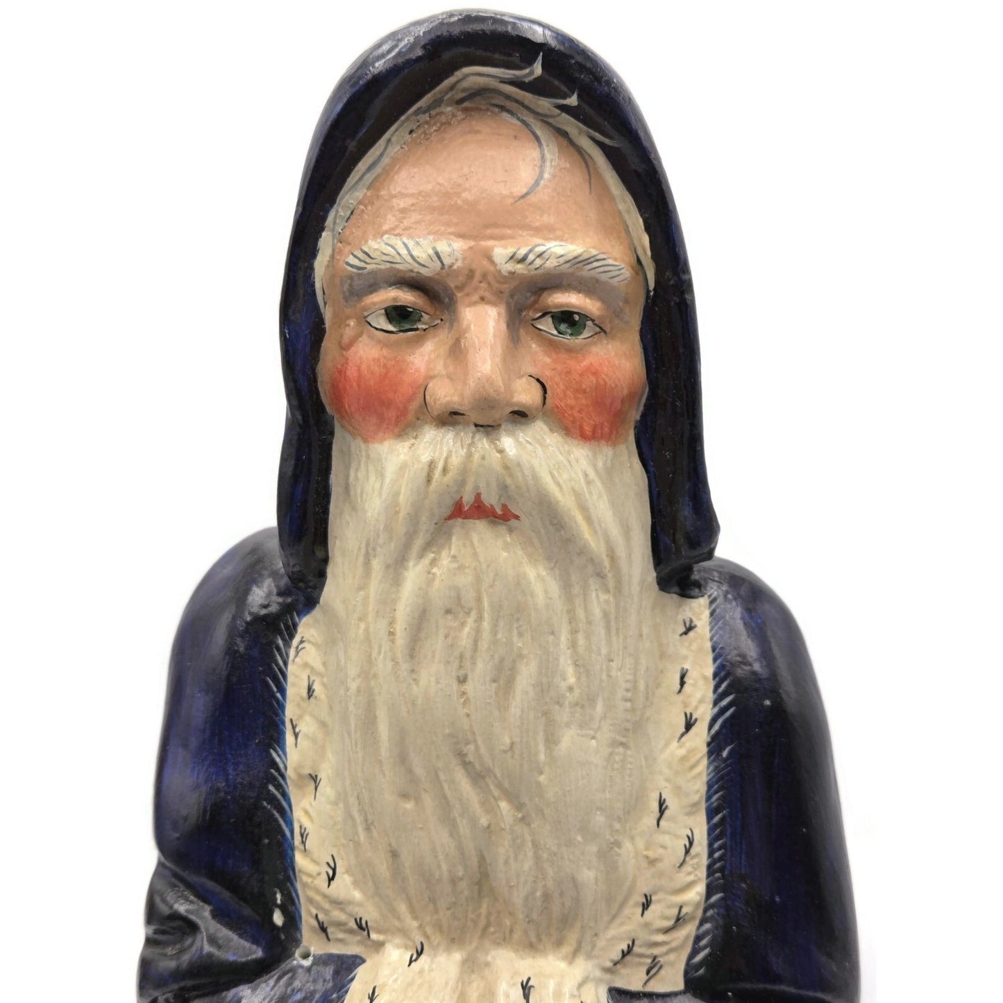 Vaillancourt Blue Father Christmas Banquet Ice Cream Mould Chalkware Figurine