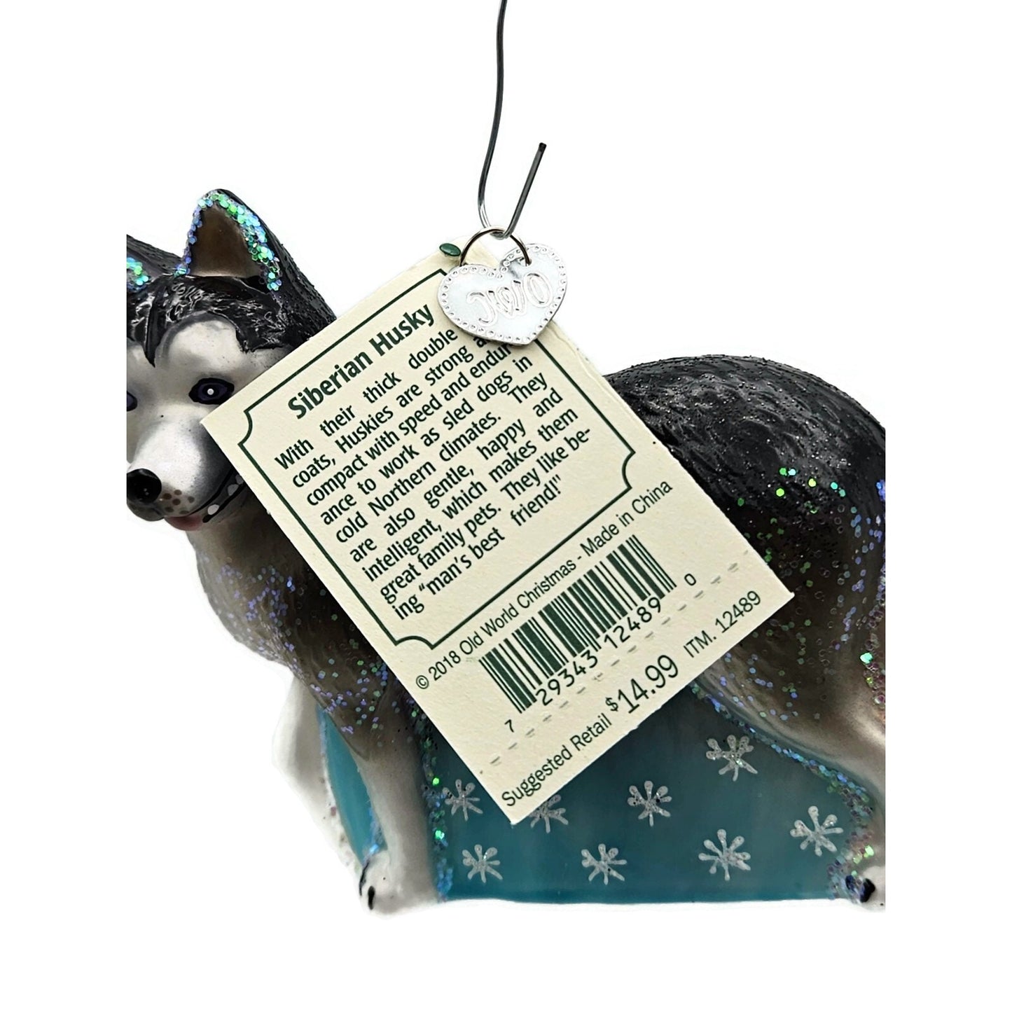 Old World Christmas Siberian Husky Dog Pet Animal Christmas Tree Ornament OWC
