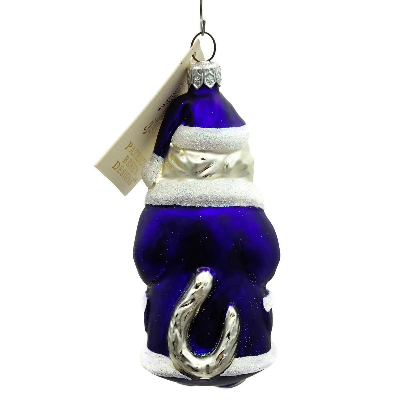 Patricia Breen Kitty Claus Purple Matte White Cat Christmas Holiday Ornament