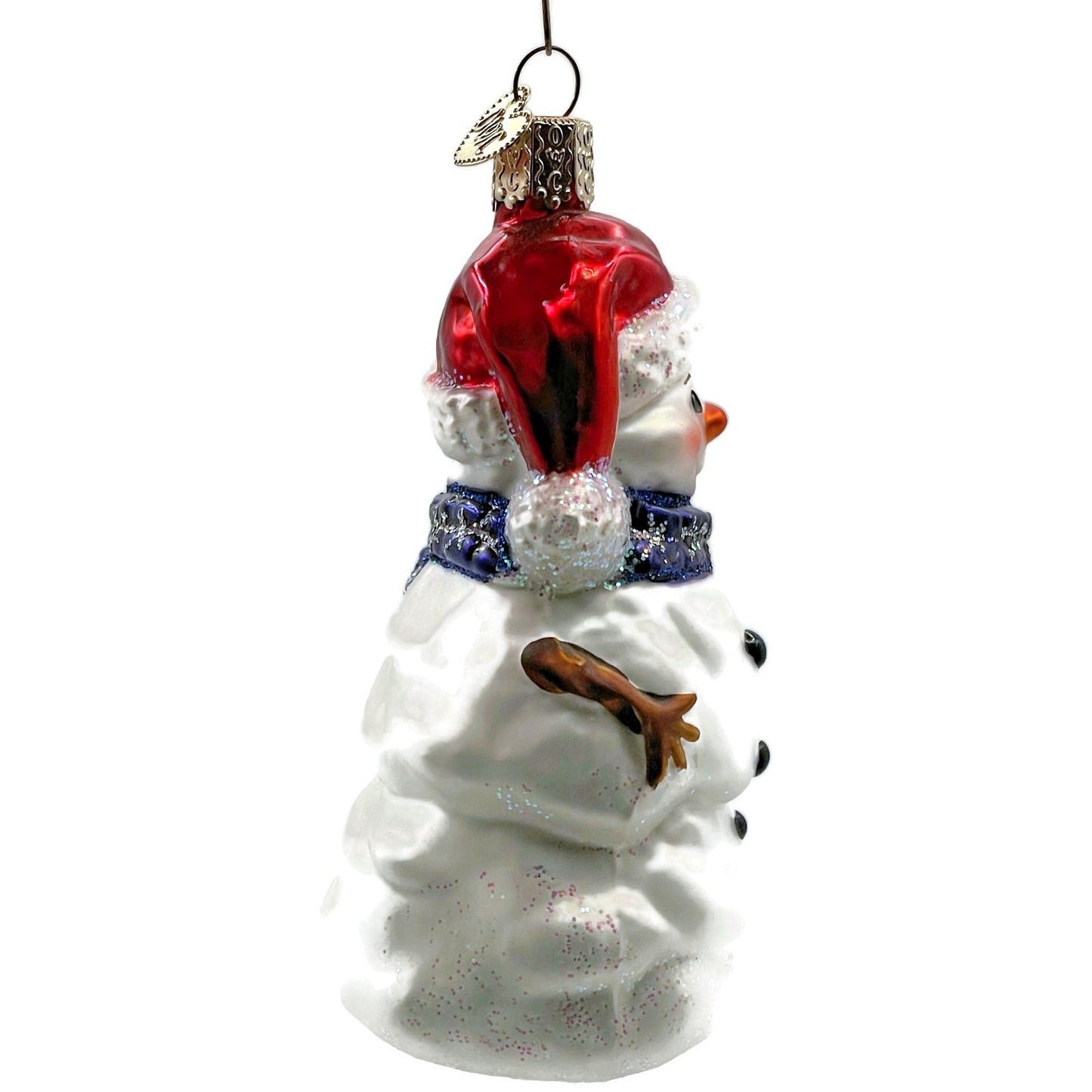 Happy Snowman Red Hat Blue Scarf Winter Old World Christmas Tree Ornament OWC