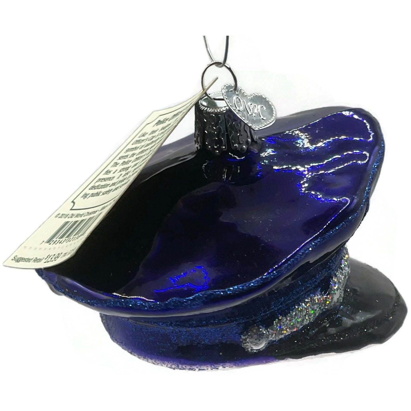 OWC Police Officers Cap Uniform Ornament Blue Old World Christmas Holiday Tree