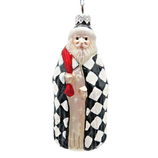 Ornament Patricia Breen Saint Louis Santa Claus Black White Checkered Christmas