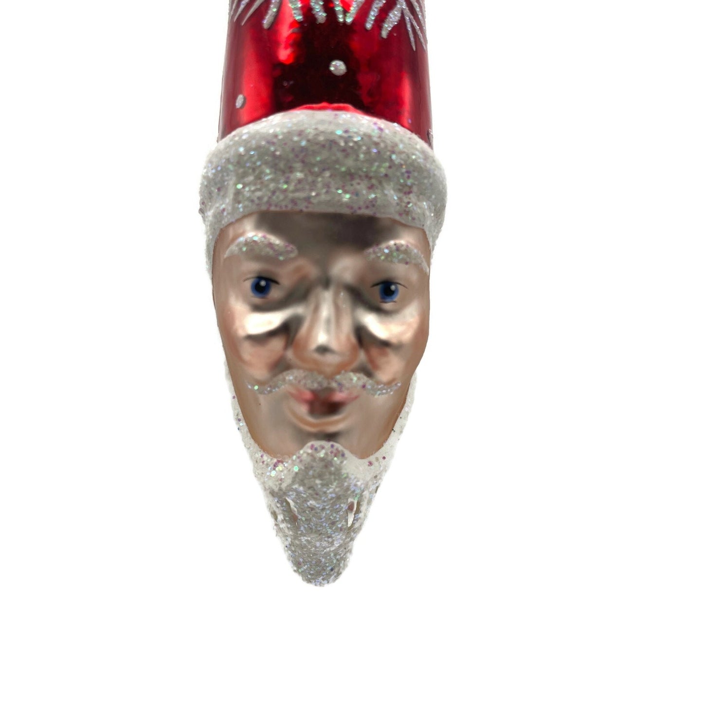 Patricia Breen Winter Wizard Red Santa Head Snowflakes Christmas Ornament