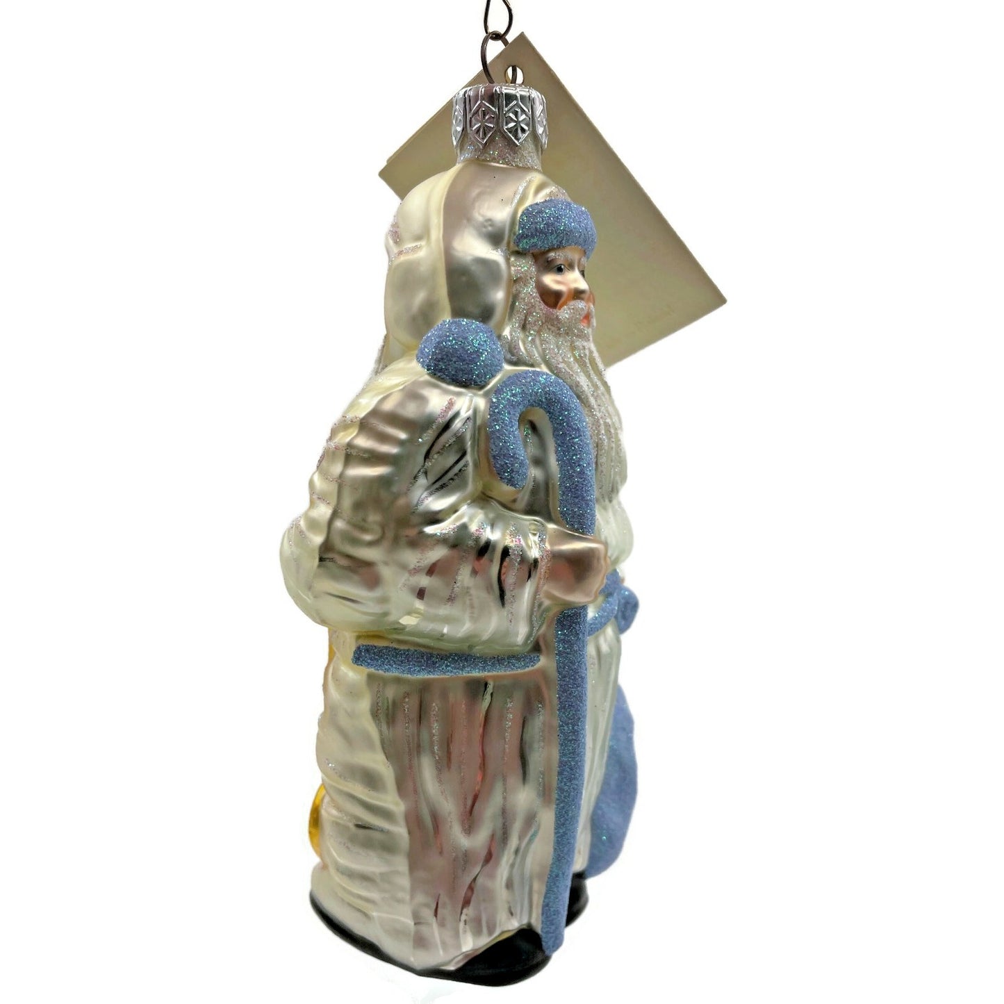 Patricia Breen Millennium Santa Claus Pearl Blue Two Sided Christmas Ornament