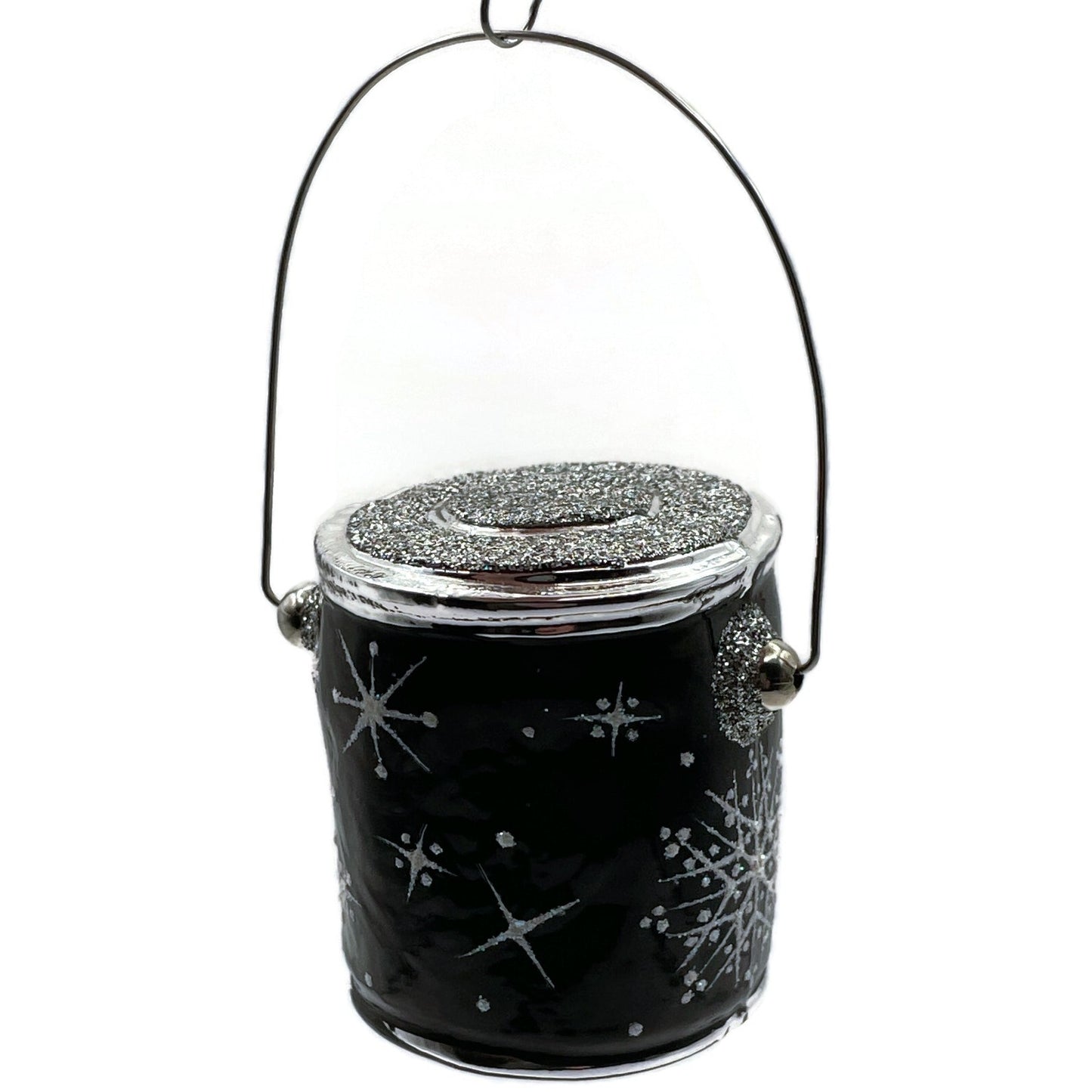 Patricia Breen Colorful Quarts Black Shiny Rim Snowflakes Christmas Ornament