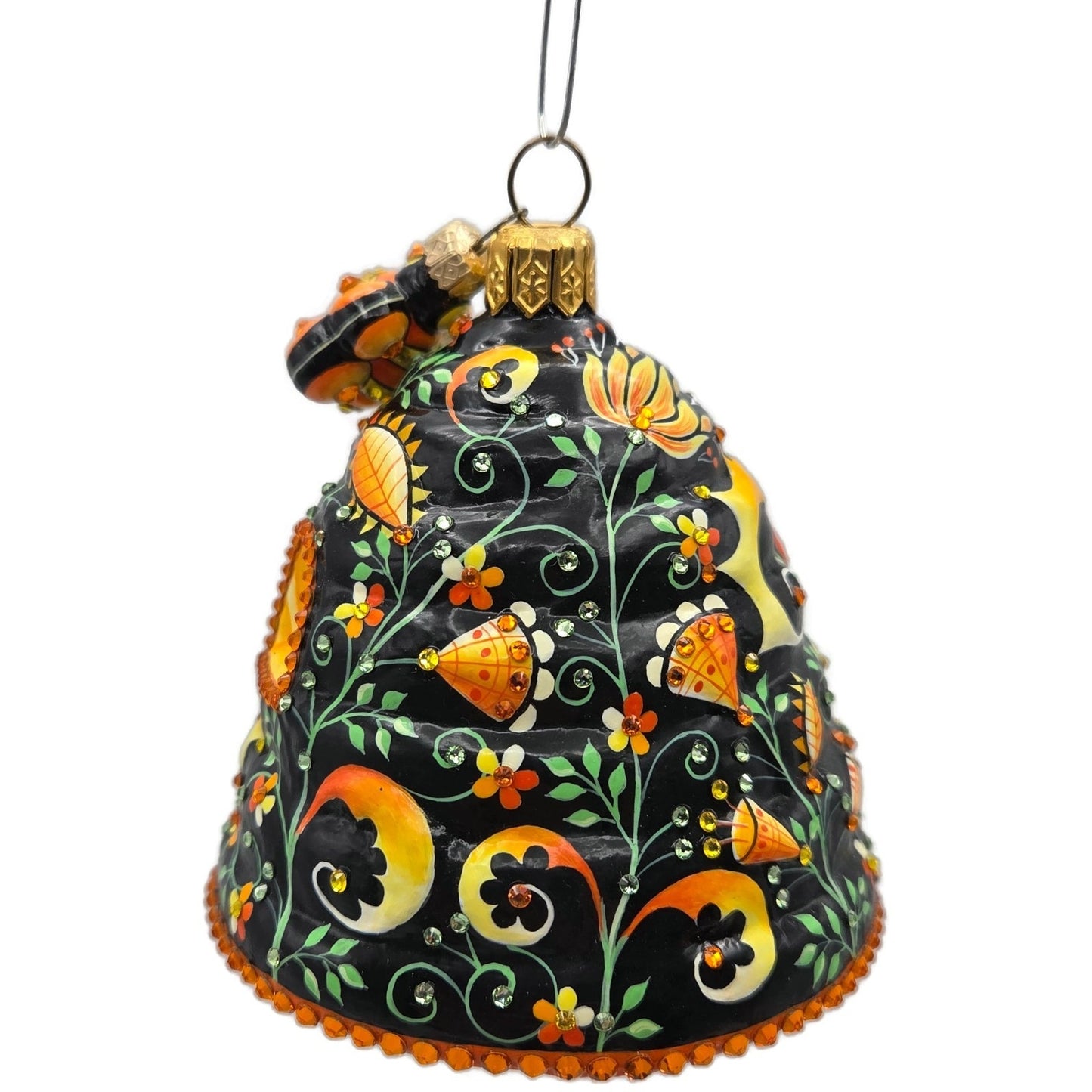 Patricia Breen Stunning Skep Russian Fairy Tale Black Bee Christmas Ornament