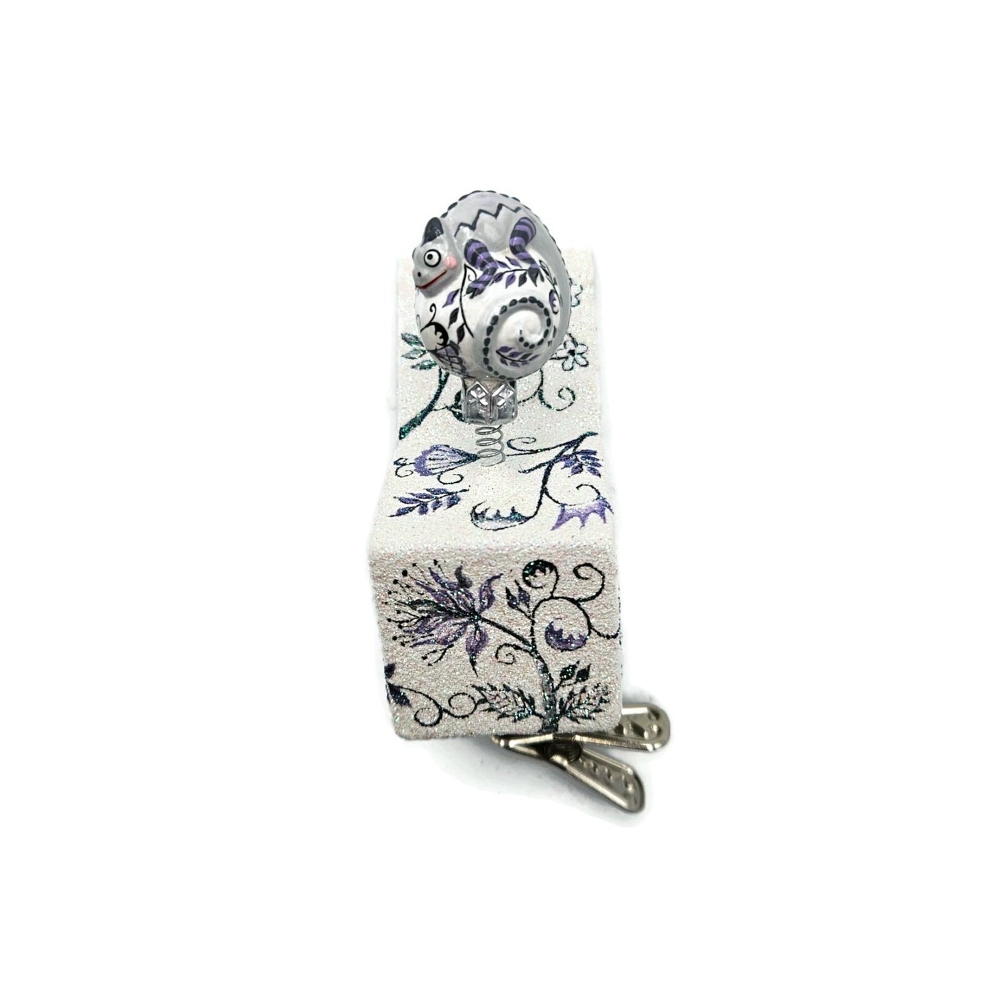 Patricia Breen Pop Goes the Chameleon Chinoiserie Violet Clip On Spring Ornament