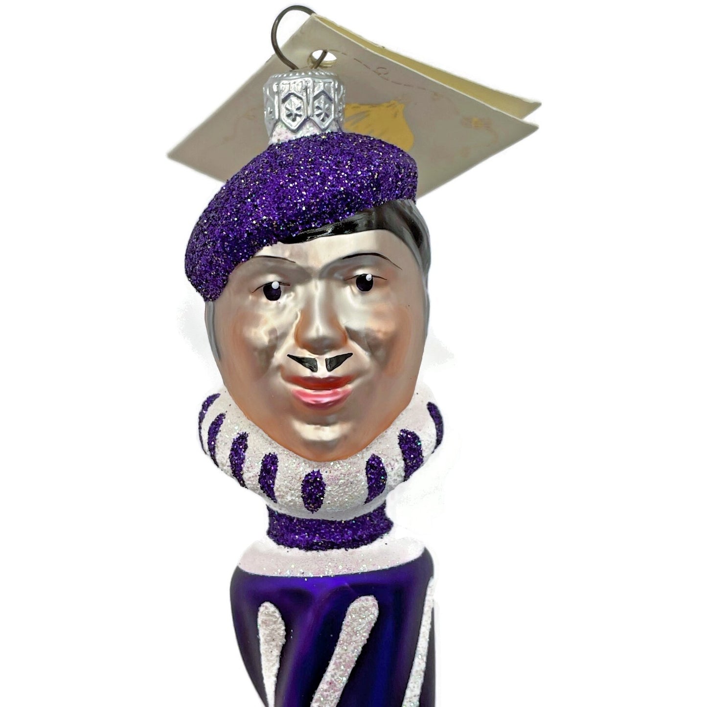 Patricia Breen French Twist Purple Pearl Glittered Stripes Christmas Ornament