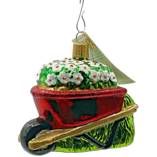 Wheelbarrow Flower Garden Ornament Spring Old World Christmas Holiday Tree OWC