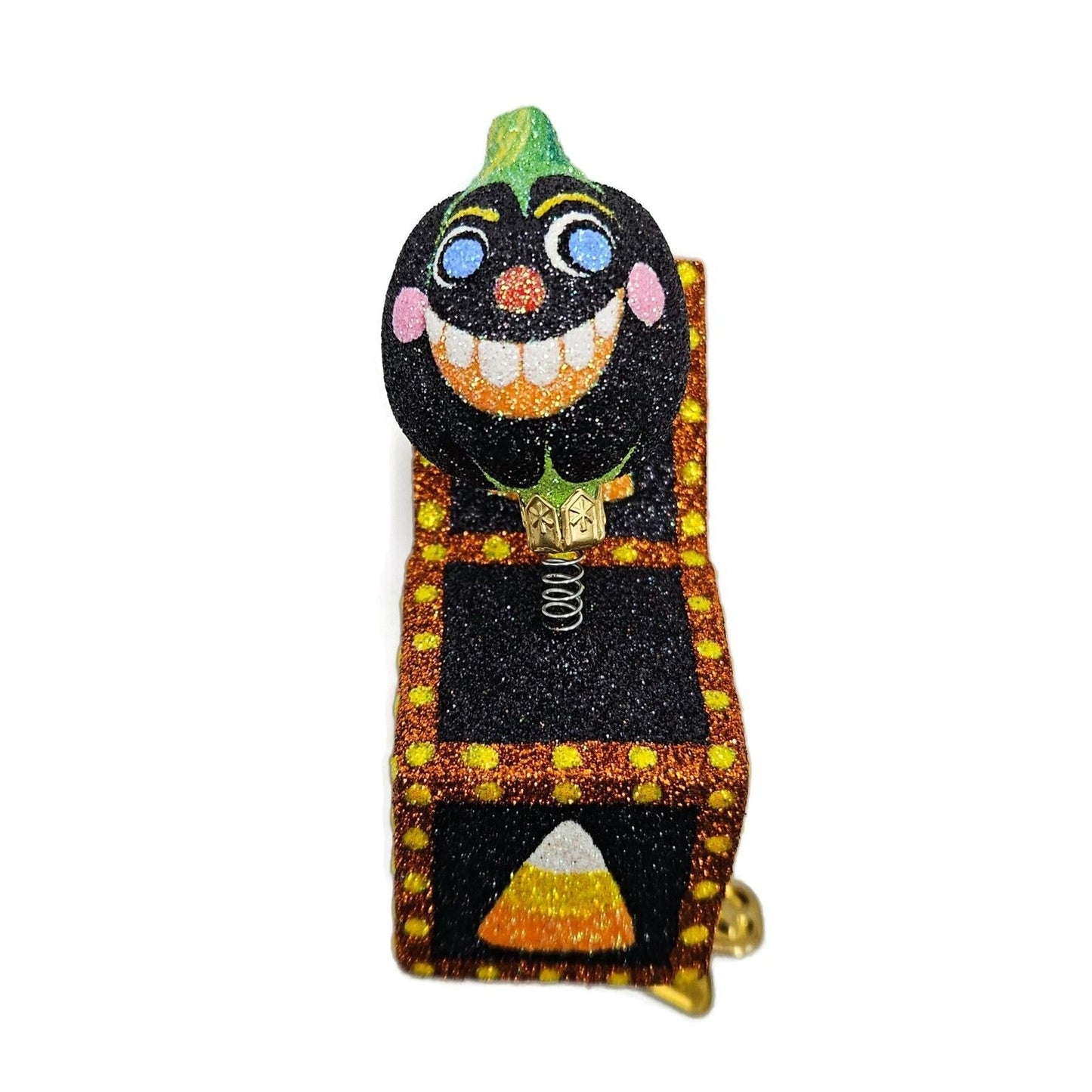 Patricia Breen Jolly Surprise Jack-o-Lantern Black Pumpkin Halloween Ornament