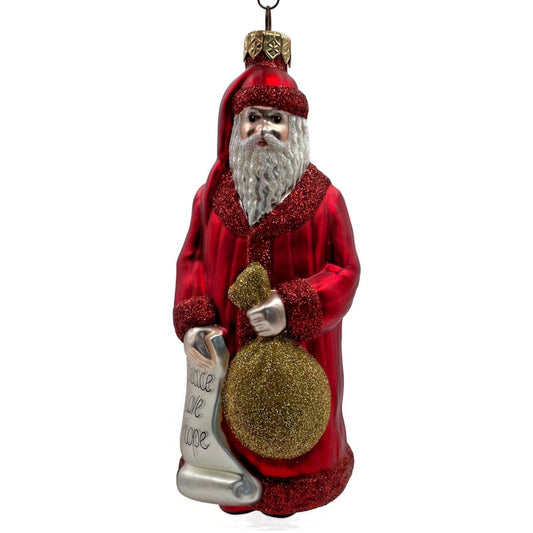 Patricia Breen Gift of the Season Red Gold Santa Claus Christmas Tree Ornament