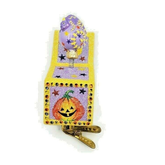 Patricia Breen Pop Goes the Chameleon Jack O Lantern Halloween Clip On Ornament