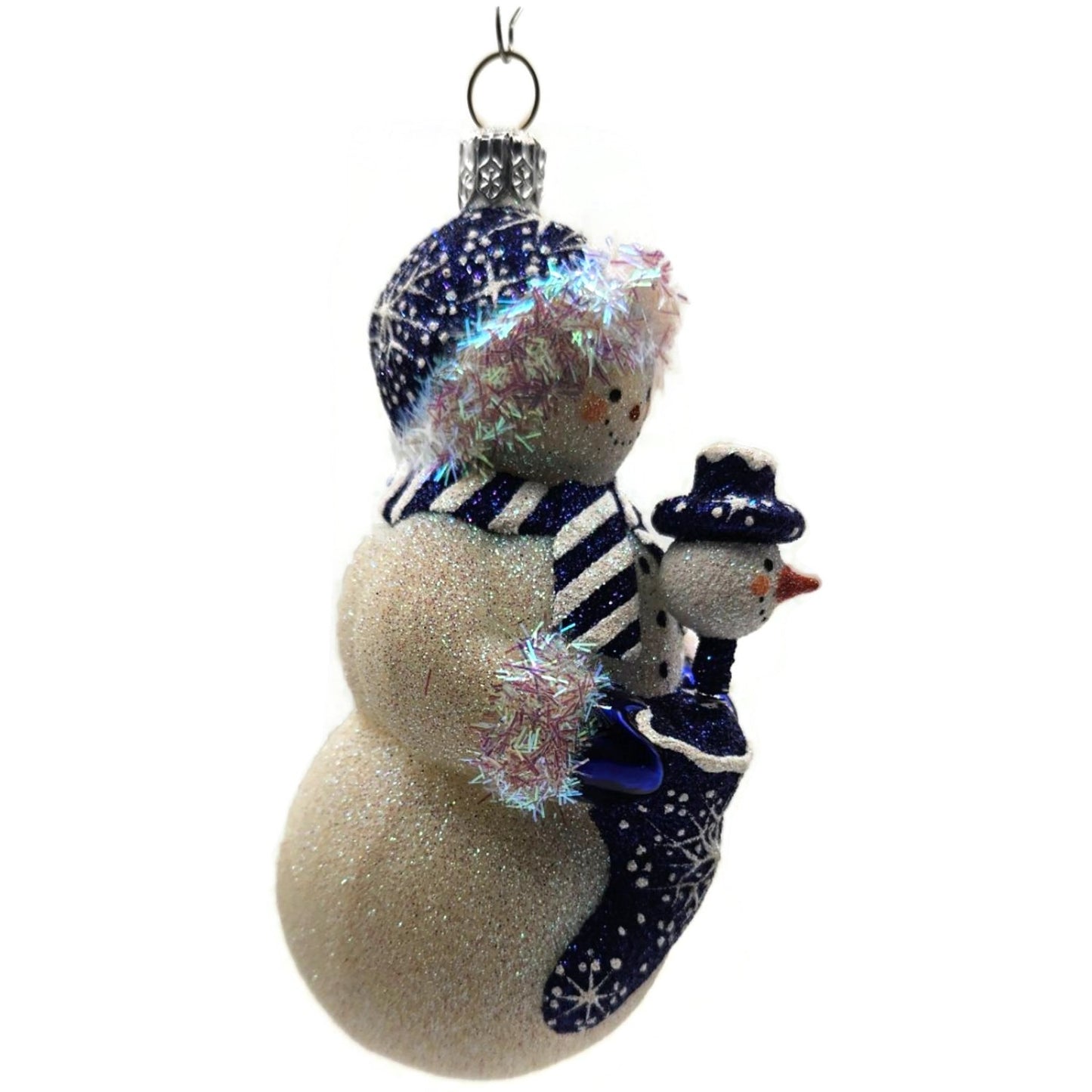 Patricia Breen Snowy Surprise Blue Snowman Striped Scarf Christmas Tree Ornament