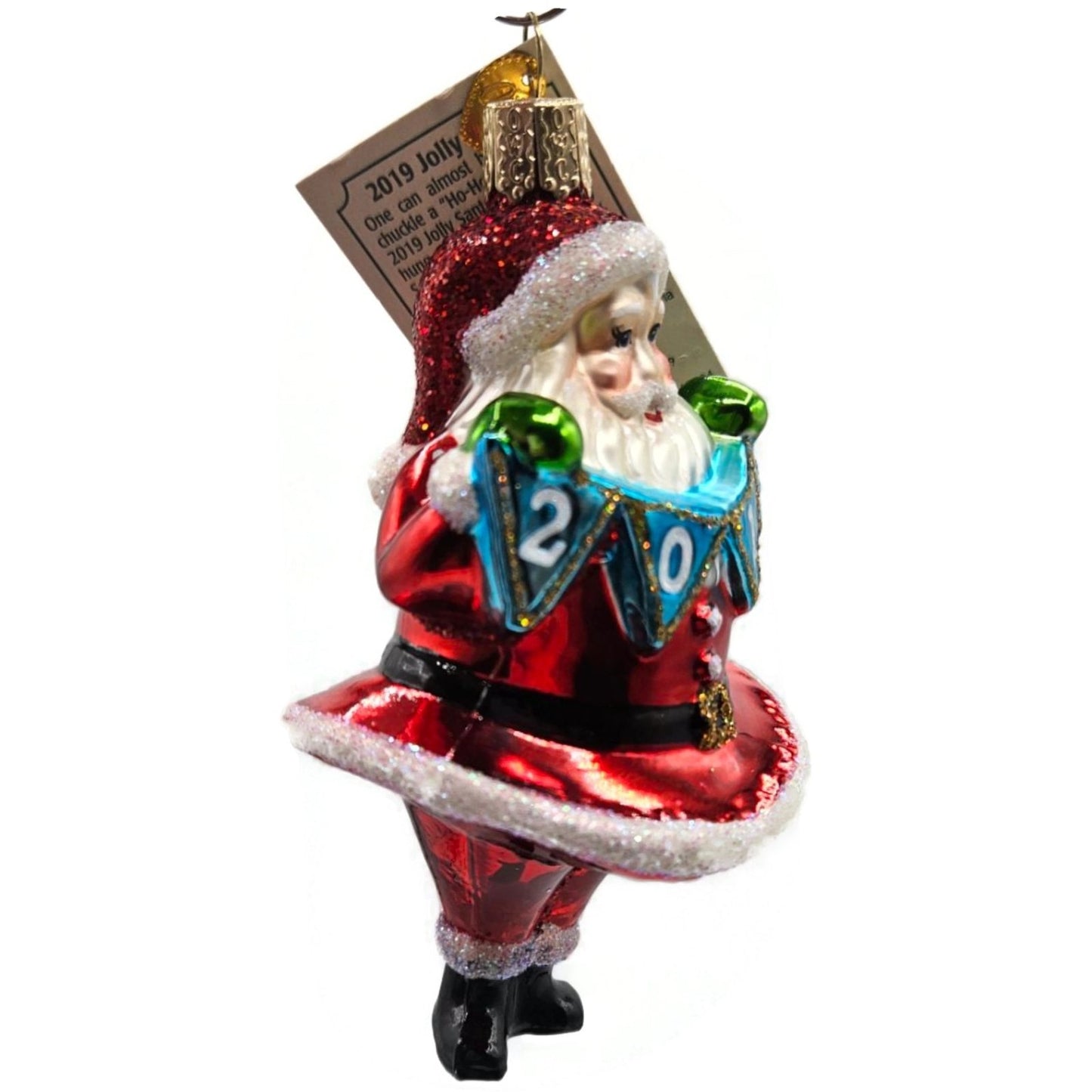 OWC 2019 Jolly Santa Ornament Blown Glass Old World Christmas Holiday Tree Decor