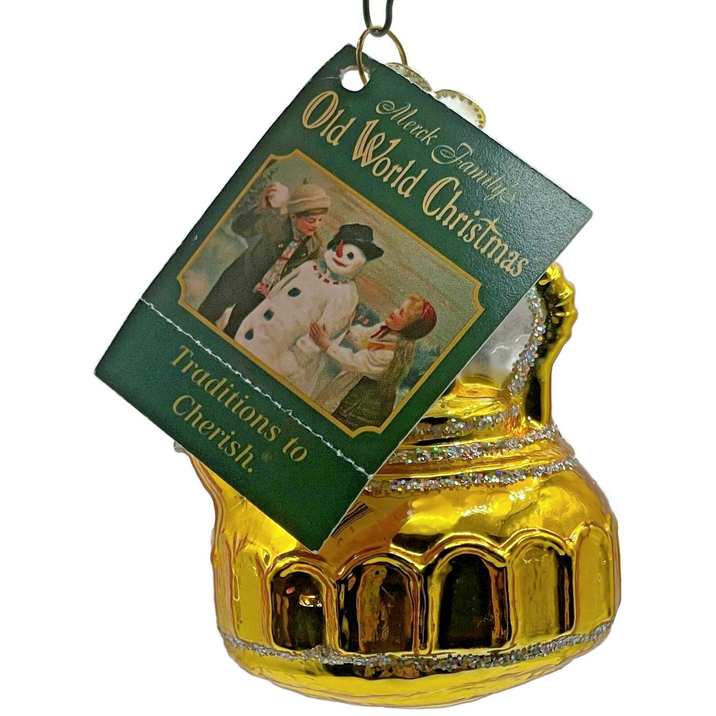 The Glass Tea Kettle Gold Glittered OWC Old World Christmas Tree Ornament
