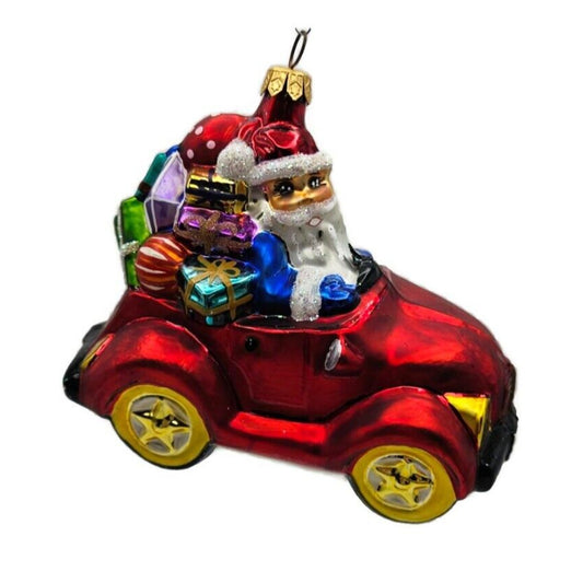 Christopher Radko Jolly Jalopy Santa Claus Christmas Tree Ornament 97-151-0