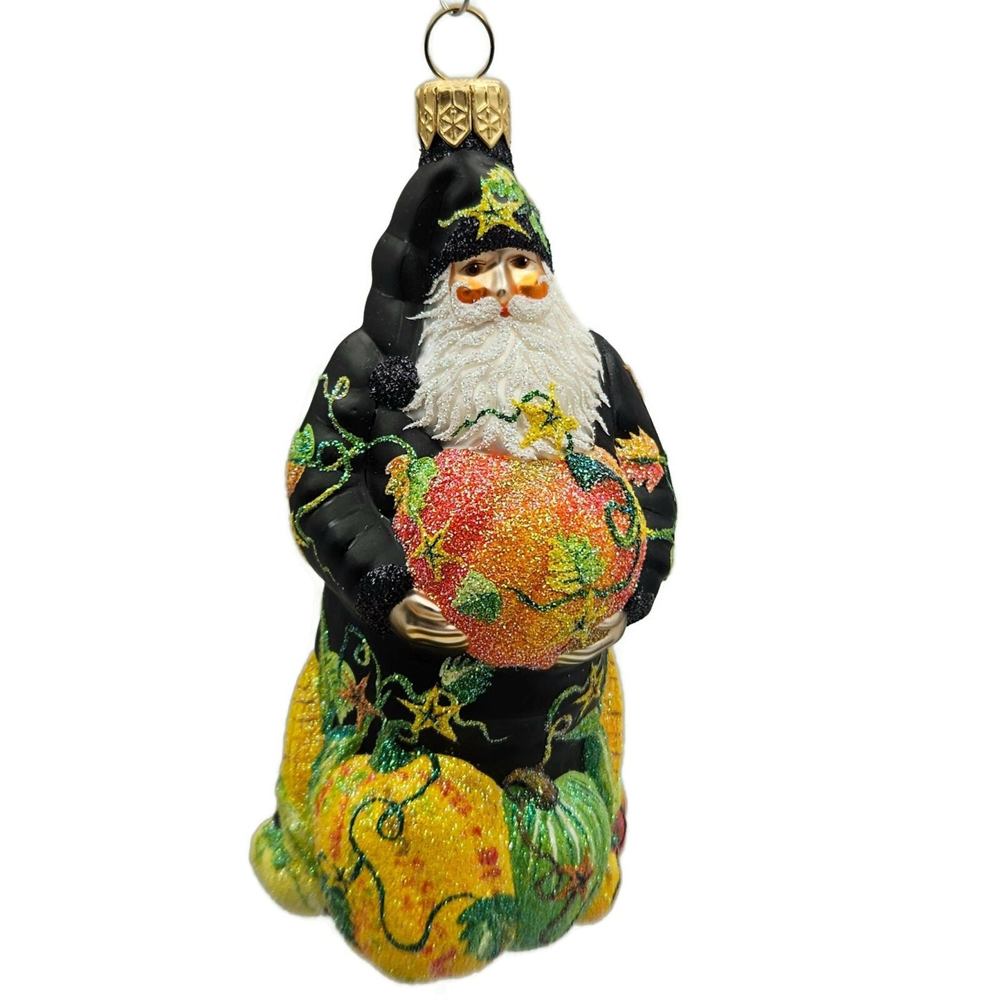 Patricia Breen Harvest Santa Claus Black Pumpkins Fall Christmas Tree Ornament