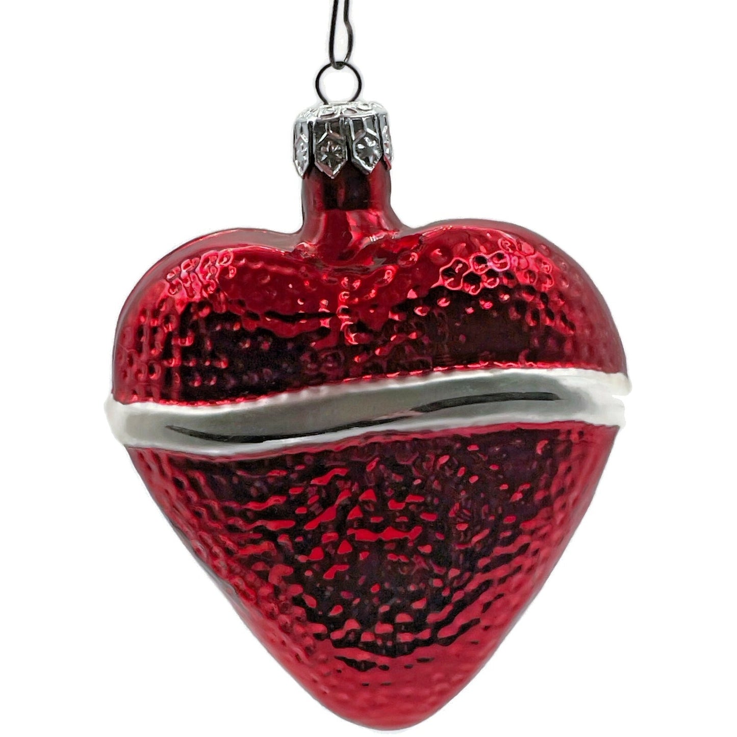 Christopher Radko Ornament Red Sweetheart Love Romance Silver Bow Valentines