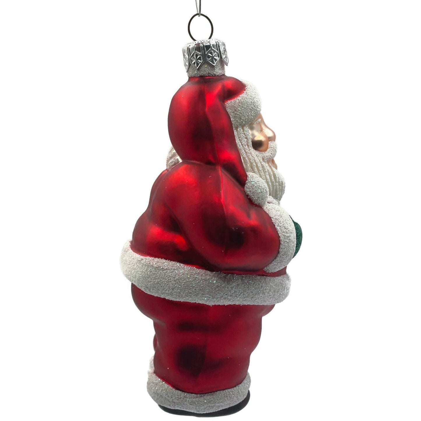 Patricia Breen Ho Ho Ho Santa Claus Red White Matte Christmas Tree Ornament