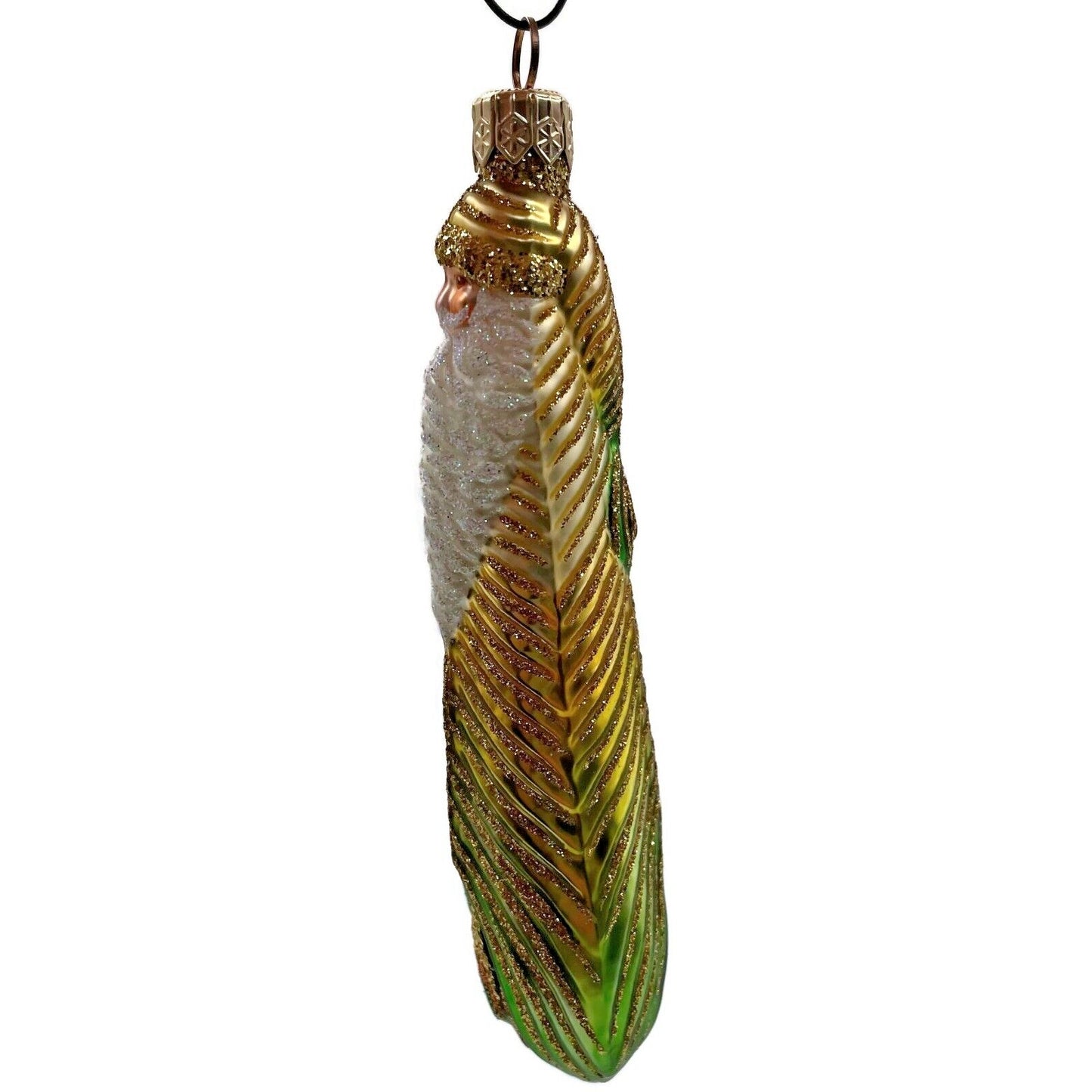 Patricia Breen Peacock Icicle Gold Green Santa Claus Christmas Tree Ornament