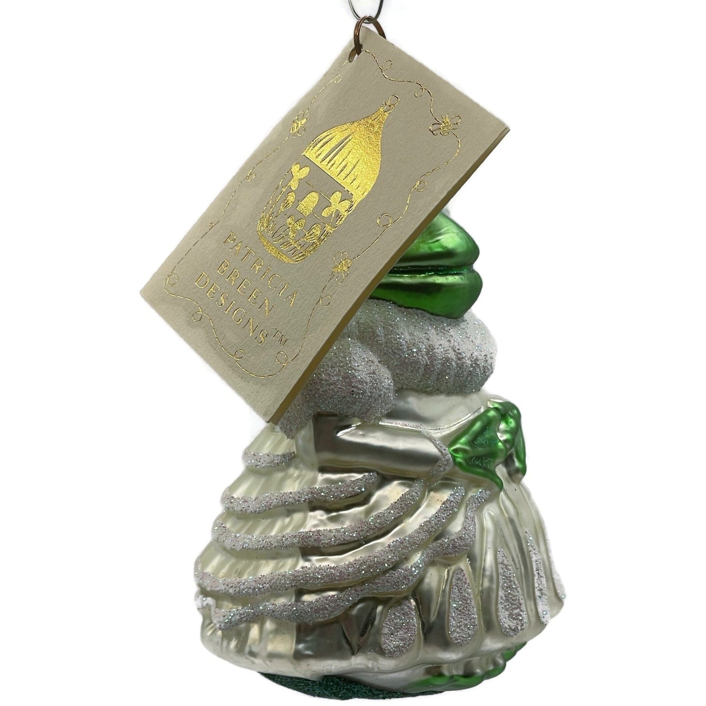Patricia Breen Frog Queen White Glittered Gown Spring Christmas Tree Ornament