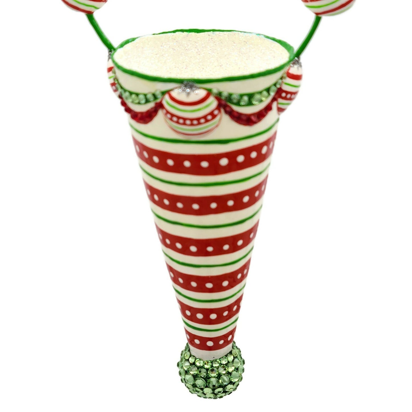 Patricia Breen Winter Cornucopia Horizontal Stripes Christmas Holiday Ornament