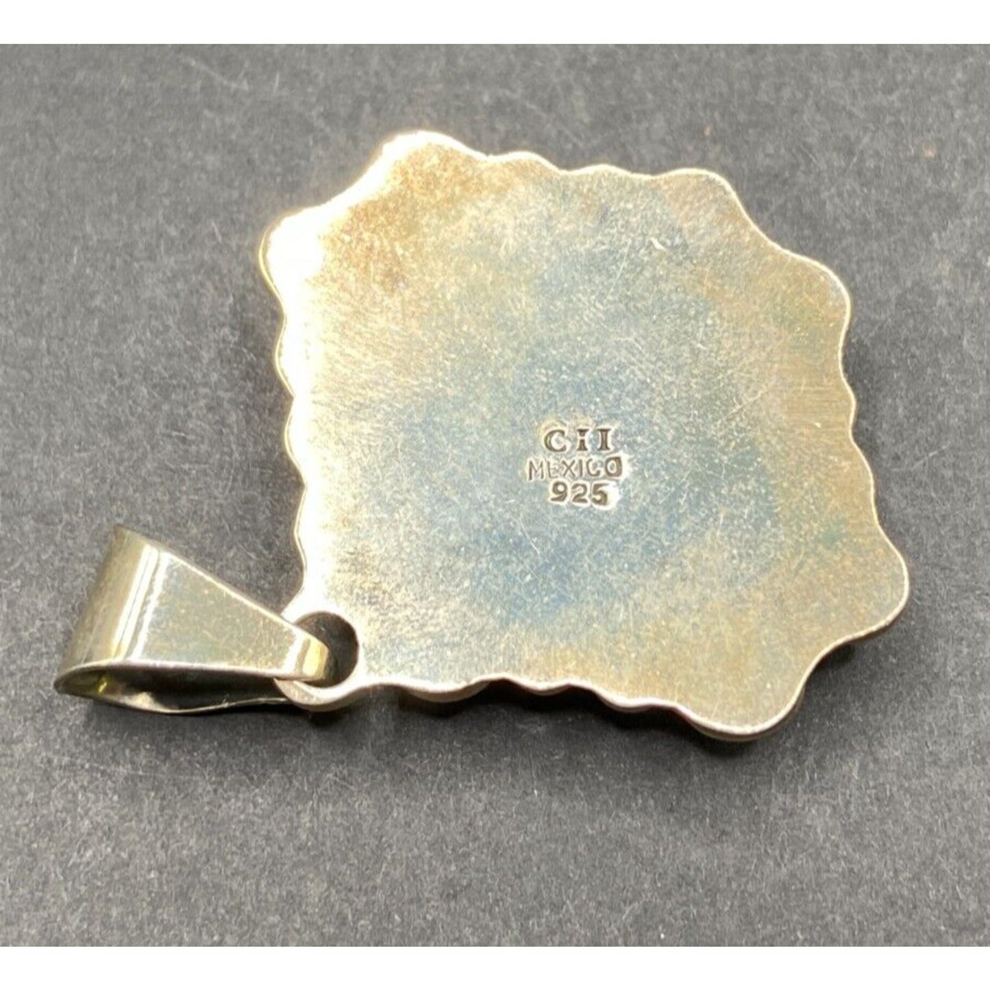 Blue Lace Agate Pendant Stud Earrings Set Marbled Stone 925 Sterling Silver CII