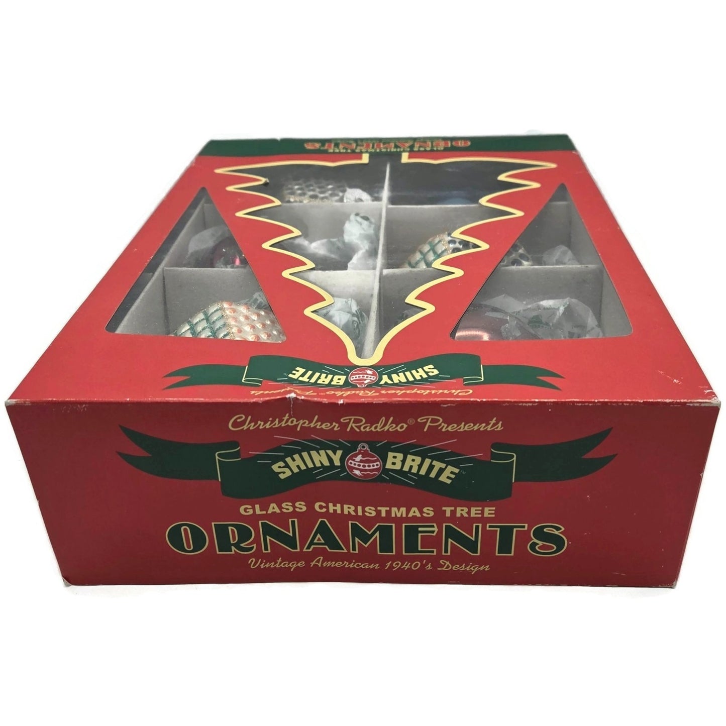 Christopher Radko Shiny Brite Prototype Set Glass Christmas Ornaments Boxed 2012