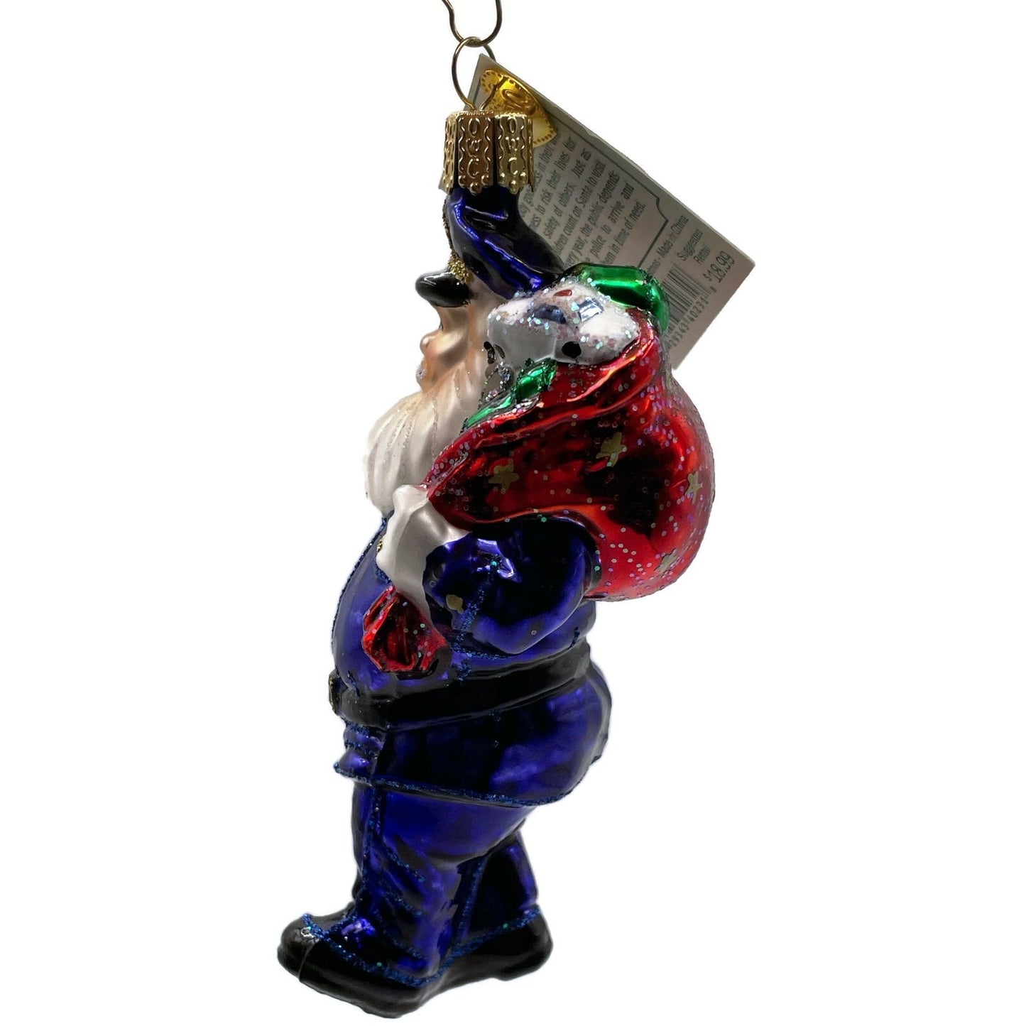Police Officer Ornament Santa Claus Christmas Tree OWC Old World Christmas Decor