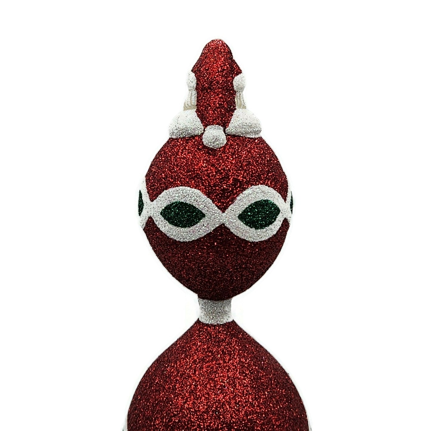 Patricia Breen Faberge Finial Red Santa Claus Glitter Christmas Holiday Topper