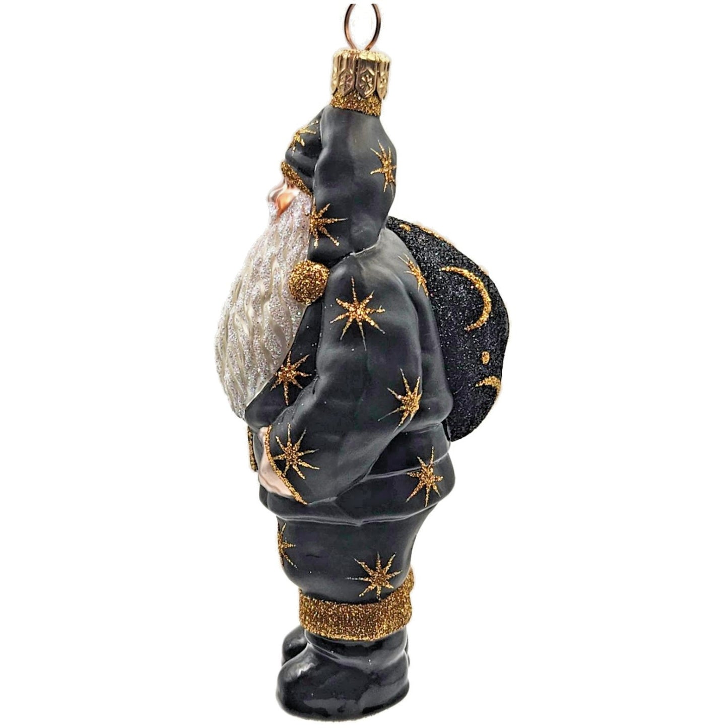 Patricia Breen Nordstrom Santa Claus Black Moons Stars Christmas Ornament