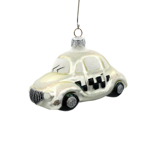 Patricia Breen Little Yellow Taxi Pearl Extra Glitter Christmas Holiday Ornament