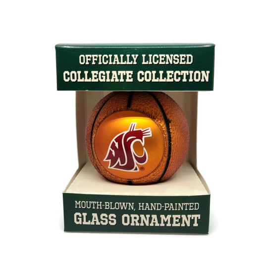 Washington State Cougars Old World Christmas Basketball Holiday Ornament WSU