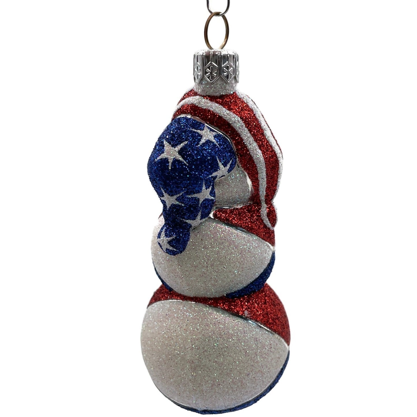 Patricia Breen Harlequin Snowman Patriotic Stars Stripe Christmas Tree Ornament