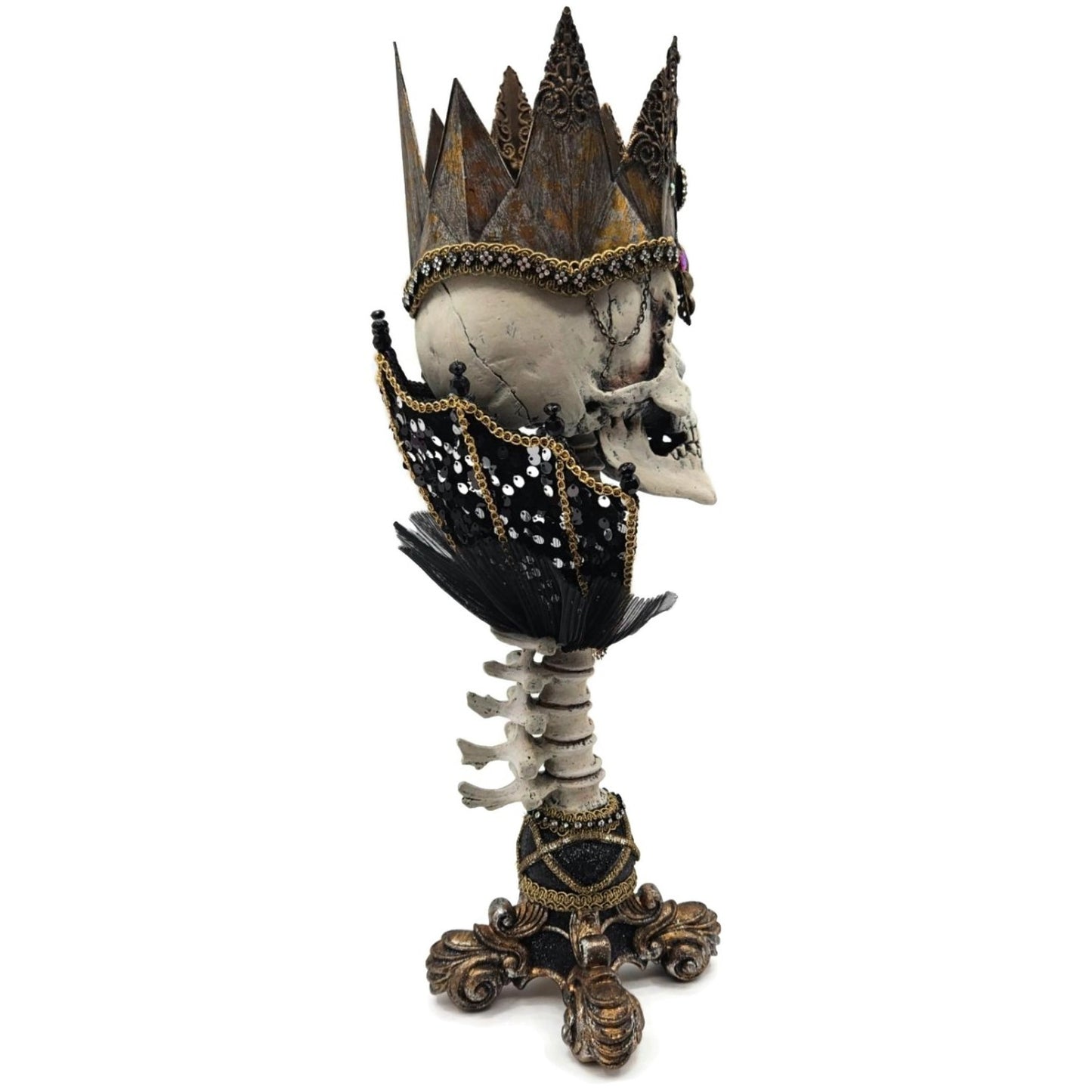 Katherine’s Collection Krooked Kingdoom Skeleton King Halloween Candle Holder