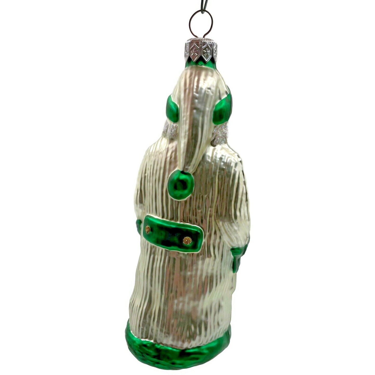 Patricia Breen Clover Santa Claus St Patricks Gold Green Christmas Tree Ornament