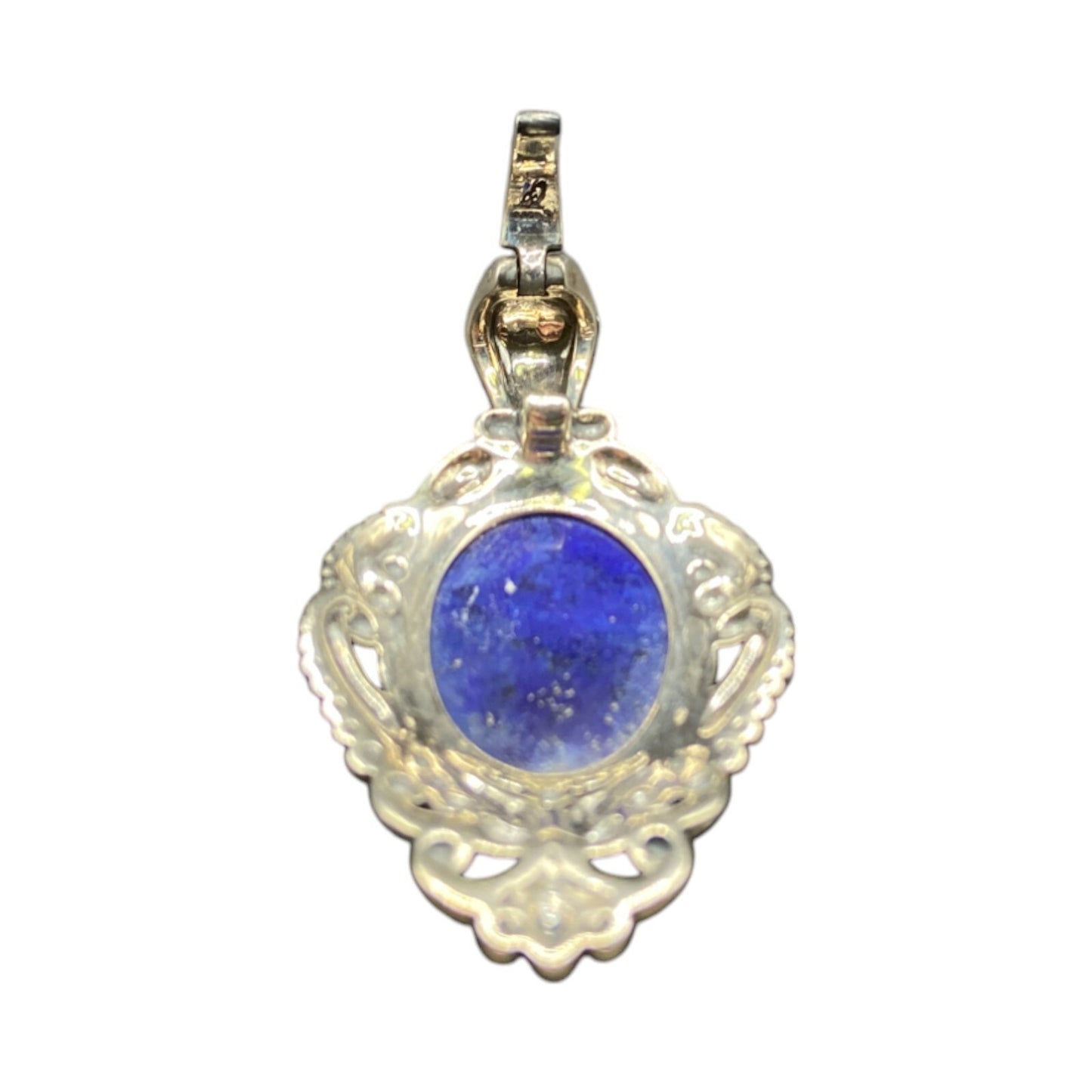 Carolyn Pollack Lapis Lazuli Oval Gemstone Pendant 925 Sterling Silver Filigree