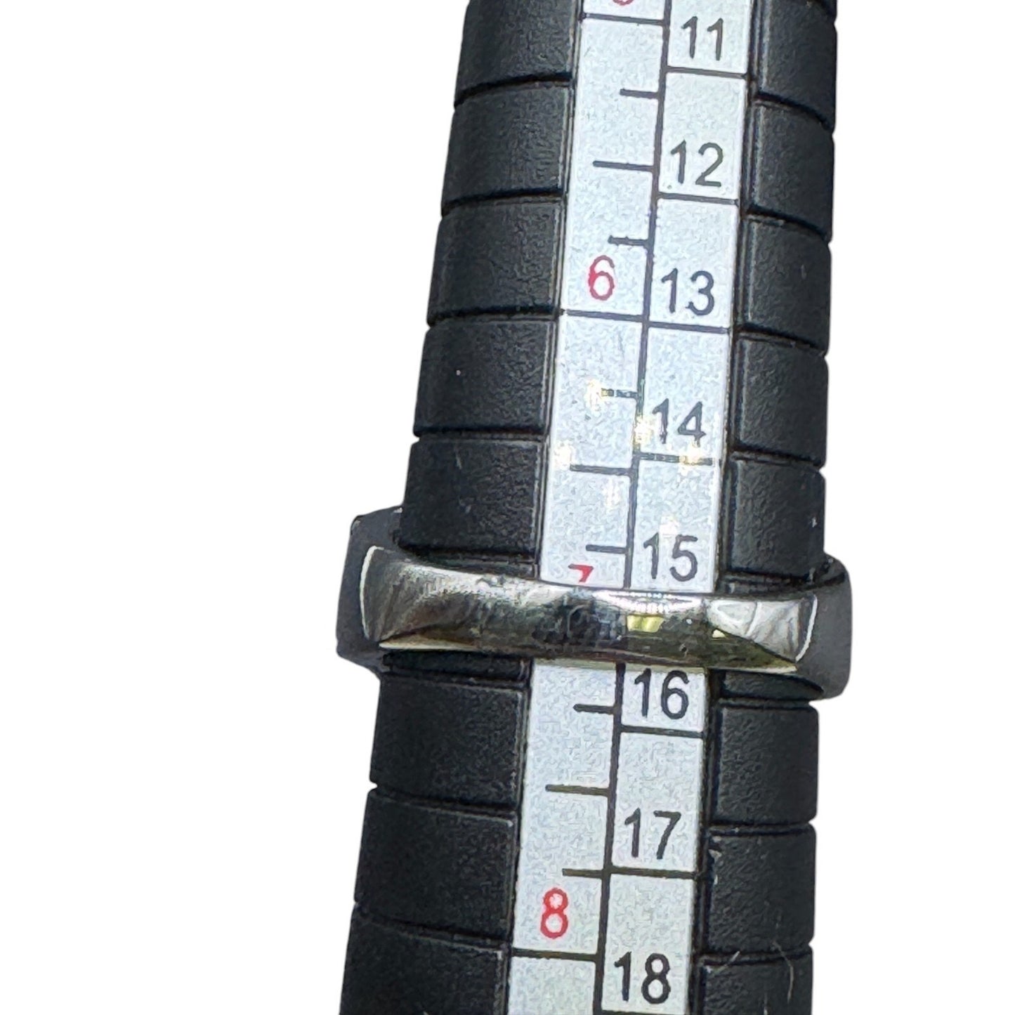 NF 925 Signed Sterling Silver Ring Teardrop Shape Sponge Coral Rhinestone Size 7